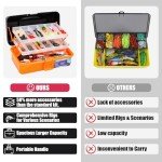 Large 3 Layers Tackle Box with Fishing Tackle Included, 423 Pcs Fishing Lures Kit Crankbaits Fishing Hooks Spoon Worm Tackle Fishing Bait Accessories for Bass Trout Freshwater Saltwater