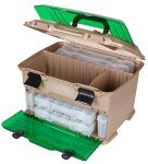 Flambeau Outdoors T5 Multiloader Tackle Box, Fishing Organizer with Tuff Tainer Boxes Included, Green/Gold