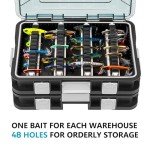 Tackle Box Organizer, 2 Packs Waterproof Fishing Tackle Box, Fishing Outdoor Storage Box Organizer with Removable Dividers, Lure Box, Plastic/Silicone,Red,Green (Silicone, Red)
