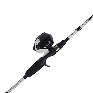 Abu Garcia 5’6" Ike Dude Youth Fishing Rod and Reel Spincast Combo, 2-Piece Rod, Size 6 Reel, Right Handle Position,White