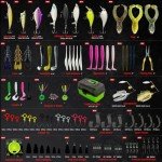 Vipfish Fishing Tackle Box Kit with Crankbaits, Frogs, Swimbaits, Spinnerbaits, Hooks, Weights, Beads, Plier – 303PCS Freshwater Fishing Lure Set for Bass Trout Walleye