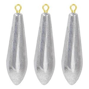 AMYSPORTS Drop Shot Fishing Weights Kit Lead Freshwater Fishing Sinkers Bass Casting Removable Fishing Weights Saltwater Streamlined 6pcs 2.9oz