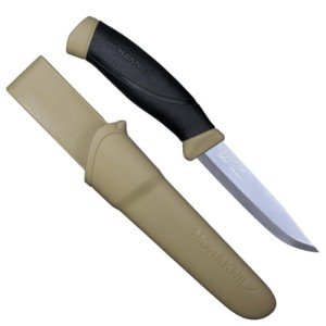 Morakniv M-13216 Companion Fixed Blade Outdoor Knife with Stainless Steel Blade, 4.1-Inch, Desert Tan