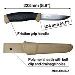Morakniv M-13216 Companion Fixed Blade Outdoor Knife with Stainless Steel Blade, 4.1-Inch, Desert Tan