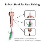UAIAGM Gag Fishing Lures Set Metal Luminous Sequin Spoons Funny Top Water Bass Fishing Lures Fishermen Gear Spinner Baits Freshwater Saltwater Equipment Fishing Hook for Fishing Lover Men