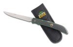 OUTDOOR EDGE Fish & Bone - Folding Fillet Knife with 5.0" 440A Stainless Steel Blade for Fish and processing big game - Pocket Clip (Green/Black)