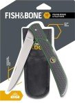 OUTDOOR EDGE Fish & Bone - Folding Fillet Knife with 5.0" 440A Stainless Steel Blade for Fish and processing big game - Pocket Clip (Green/Black)