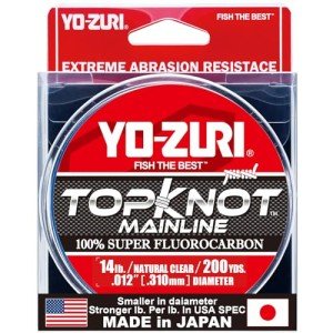Yo-Zuri Topknot Fluorocarbon Mainline 200YD Spool 14LB, Natural Clear