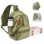 KastKing Karryall Fishing Sling Tackle Bag with 2 Tackle Trays, Tactical Fishing Tackle Storage Bag, Fishing Gear Storage