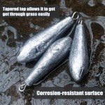 Drop Shot Fishing Weights Sinkers Teardrop Weights Bass Fishing Sinkers for Freshwater Saltwater Fishing Gear 1oz to 8oz