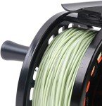 Maxcatch Tino Fly Fishing Reel, Large Arbor All Aluminum with CNC Cutting Trout Fly Reels, 3/4 5/6 7/8wt (Reel with Line Pre-Loaded (Black), 3/4wt)