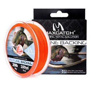 Maxcatch Fly Line Backing for Fly Fishing Braided 20/30lb 100yards (Orange, 20lb)