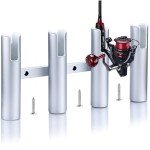 Marinebaby Fishing Boat Rod Holder Aluminum, 3/4 Link Tube Aluminum Rod Rack, Suit Boats & Yacht Silver &Blue (Silver:4 Tube)