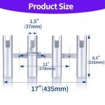 Marinebaby Fishing Boat Rod Holder Aluminum, 3/4 Link Tube Aluminum Rod Rack, Suit Boats & Yacht Silver &Blue (Silver:4 Tube)