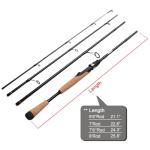 Fiblink 4 Pieces Travel Spinning Rod Medium Graphite Spinning Fishing Rod Portable Fishing Rod (7' Medium)