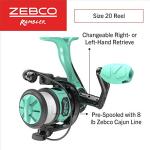 Zebco Kids Rambler Telescopic Spinning Reel and Fishing Rod Combo, 23.5-Inch to 5-Foot 3-Inch Telescoping Fishing Rod, Size 20 Reel, Pre-Spooled with 8-Pound Cajun Line, Seafoam/Black