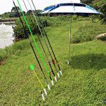 4 Pack Fishing Rod Stand and Alarm - Reinforced PVC, Supports Bank, Beach and Ground Fishing