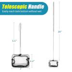 AQUANEAT Aquarium Net with Extendable Long Handle, Adjustable Wastes Skimming Cleaning Tools for Fish Tanks, 3 inch