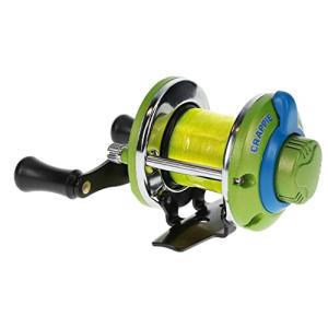 Lew's Crappie Thunder Jig/Troll Fishing Reel, 3.6:1 Gear Ratio, Right-Hand Retrieve, Crappie Thunder Green