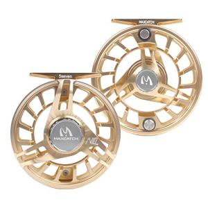 Maxcatch AVID PRO Fly Fishing Reel with CNC-machined Aluminum Body Super Large Arbor Design-3/5, 5/7, 7/9, 9/11 Weights (Gold, 9/11wt)