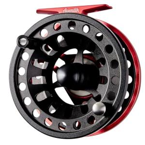 Aventik Fly Fishing Reel-NT Large Arbor 7/9wt, CNC-Machined Aluminum Alloy Fly Reel.(Red+Black Without Line)