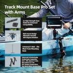 HITORHIKE Kayak Fish Finder Mount with Transducer Arm Fit Most of Kayak Track Mounts with Ball Base 2 Universal Plates Holds up to 9" Electronics Compatible with Garmin Lowrance Humminbird