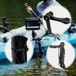 HITORHIKE Kayak Fish Finder Mount with Transducer Arm Fit Most of Kayak Track Mounts with Ball Base 2 Universal Plates Holds up to 9" Electronics Compatible with Garmin Lowrance Humminbird