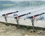 LBW Automatic Spring Fishing Rod Holder for Ground Bank Fishing Pole Holder Hook Setter Adjustable High Sensitivity Stainless Steel Spring Loaded Rod Holder for Fishing 1 Pack