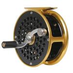 Vintage Classic Fly Fishing Reel,Right/Left Handle Position, Fly Reel (Black with Gold, 7/9 wt)