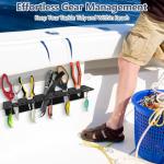 MiToBeLe Fishing Tool Holder for Boat,Fishing Tool Organizer for Boat,Pliers,Knives,Lures Holder for Boat,Screw Mount,Black