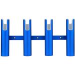 Wall-Mounted Aluminium Fishing Rod Holders, Blue 4 Tubes Linked Fishing Rod Rack, Holds 4 Rods, Surf Fishing Pole Holders for Boat Marine Yacht Camper RV