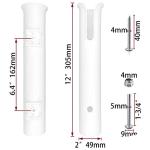 ISURE MARINE 2PCS Fishing Rod Holder Rod/Ship Yacht Fishing Rod Frame Portable Lightweight and Durable Tube Rod Rack-Replacement Parts with Screws (White)