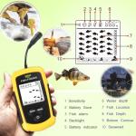LUCKY Kayak Handheld Fish Finder Sonar LCD Wired Fish Finder Transducer Boat Water Depth Finders Display FF1108-1