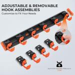 KastKing V10 Pivot Grip Fishing Rod Holder–Adjustable, Space-Saving Wall-Mounted Rod Holder, 10 Polymer-Coated Steel Hooks, Expandable Storage System, Holds 10 Rod & Reel Combos, 1 Pack