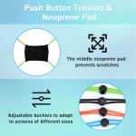 4 PCS Thickened Fishing Finder Cover Straps, Adjustable Fish Finder Bungee for Securing Graph Cover for Travel