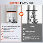KastKing V10 Pivot Grip Fishing Rod Holder–Adjustable, Space-Saving Wall-Mounted Rod Holder, 10 Polymer-Coated Steel Hooks, Expandable Storage System, Holds 10 Rod & Reel Combos, 1 Pack