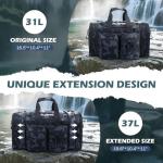 PLUSINNO Tackle Bag - Expandable Fishing Bag for Saltwater & Freshwater - Water Resistant Fishing Gear