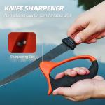 PROBITE RUNCL Fishing Fillet Knife Combo Set, Fishing Tools Kit With 6" Fillet Knife, Fillet Fork, Knife Sharpener and Fish Scaler Remover, 4 Pieces fishing Kit Tool, Perfect for Fresh or Saltwater