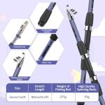 Kids Fishing Pole Set, Portable Telescopic Fishing Rod and Reel Combo for for Boys Girls Youth Toddle Fishing Pole - with Spincast Fish Reel Tackle Box Fish Lures Fishing Lines【Ambidextrous】