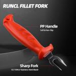 PROBITE RUNCL Fishing Fillet Knife Combo Set, Fishing Tools Kit With 6" Fillet Knife, Fillet Fork, Knife Sharpener and Fish Scaler Remover, 4 Pieces fishing Kit Tool, Perfect for Fresh or Saltwater