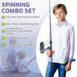 Kids Fishing Pole Set, Portable Telescopic Fishing Rod and Reel Combo for for Boys Girls Youth Toddle Fishing Pole - with Spincast Fish Reel Tackle Box Fish Lures Fishing Lines【Ambidextrous】