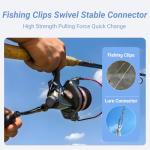 AMYSPORTS Heavy Strength Fishing Snap Stainless Saltwater Freshwater Fishing Swivel Clip Rolling Barrel Fishing Clips Swivels Speed Change Black Nickel, 50pcs, 42lb