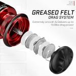 Piscifun Flame Spinning Reels, Light Weight Ultra Smooth Powerful Spinning Fishing Reels Black & Red 3000 Series