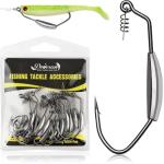Dovesun 12PCS Weighted Swimbait Hooks for Bass