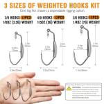 Dovesun 12PCS Weighted Swimbait Hooks for Bass