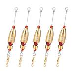 Booms Fishing CRR Carolina Ready Rigs for Bass Fishing Saltwater, 5pcs Brass Pre Rigged Carolina Rigs Kit, Fishing Weights Bullet Weights Carolina Keeper, 1/2oz Brass
