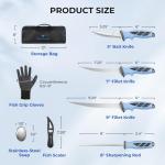 Calamus SwiftGlide Fillet Knife Kit Combo, Fishing Bait Knife and Filet Knives, G4116 German Stainless-steel Blades, Non-slip Handle, Fish Scaler, Non-slip Grip Gloves, Sharpening Rod, Storage Bag
