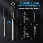 Fillet Knife Kit Combo, Fishing Knives and Honing Rod, Ultra-Sharp G4116 German Stainless Steel, Non-Slip Handle, Durable Storage Bag, Fishing Gifts for Men