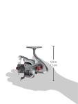 Quantum Optix Spinning Fishing Reel, Size 40 Reel, Changeable Right- or Left-Hand Retrieve, Aluminum Spool, Stainless Steel Bail Wire, Continuous Anti-Reverse, 5.2:1 Gear Ratio, Silver, Clam Packaging