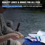 Vipfish 448-Pcs Fishing Lures Kit – Complete 3-Layer Tackle Box Set with Hooks, Weights, Bobbers, Pliers, Rigs, Leaders, Fluorocarbon Line, Accessories & More for Fishing Gear